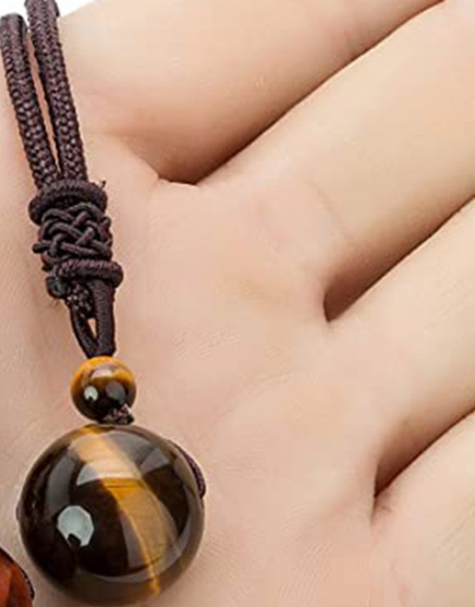 Load image into Gallery viewer, Tiger Eye Stone Pendant Necklace