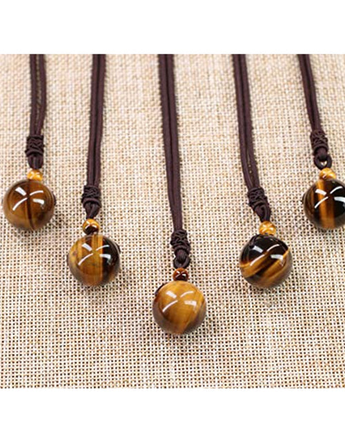 Load image into Gallery viewer, Tiger Eye Stone Pendant Necklace