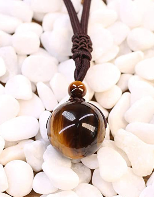 Load image into Gallery viewer, Tiger Eye Stone Pendant Necklace
