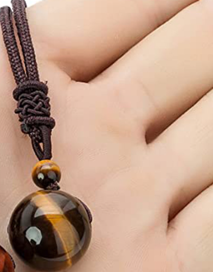 Tiger Eye Stone Pendant Necklace