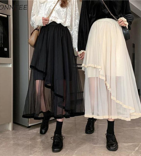 Women Solid Korean Style Women Skirt